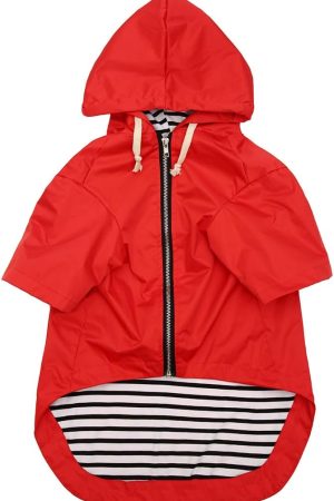 Waterproof Raincoat with Harness Hole and Pocket