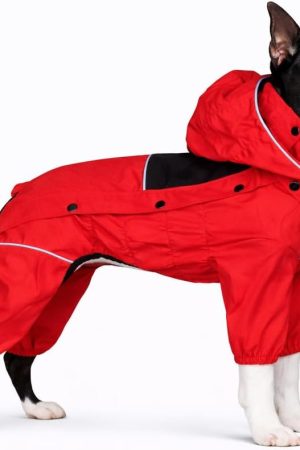 Fleece-Lined Waterproof Winter Dog Raincoat