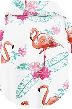 Hawaiian Flamingo Breathable Summer Dog Shirt