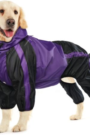 Lightweight 4-Leg Hooded Rain Vest with Leash Hole