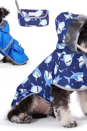 Reversible Double-Layer Hooded Raincoat with Pocket