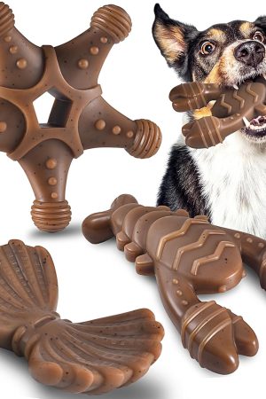 3-Pack Tough Nylon Chew Toys for Aggressive Chewers, Suitable for Small to Large Breeds, Durable Dog Bones