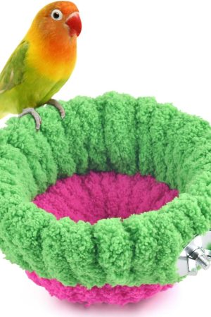 Green/Rose-colored small bowl-shaped nest bed