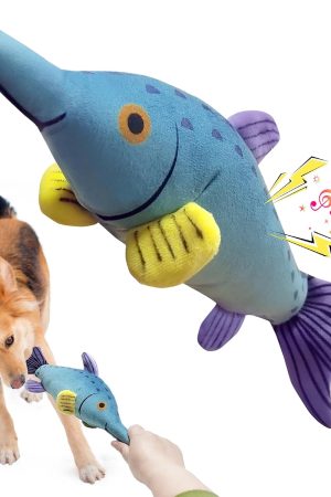 Plush Squeaky Tug of War Dog Toy for All Breeds, Soft Chew Toy to Keep Puppies and Dogs Busy