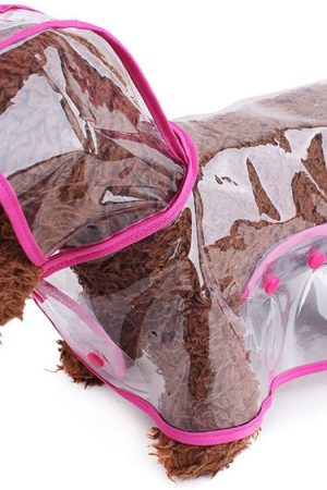 Transparent Pink Raincoat for Small Dogs Cats