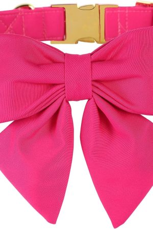 Dog Collar with Rose Red Bow Tie, Breakaway