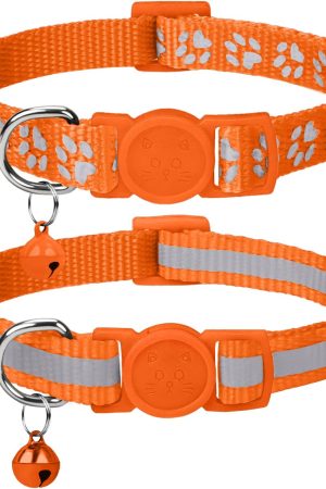 Reflective Breakaway Cat Collars with Bells, Adjustable
