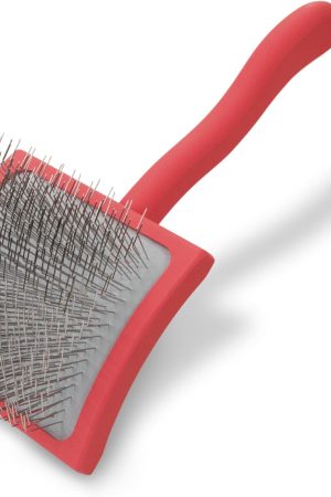 Professional slicker brush for doodles and poodles, detangles, fluffs, and styles coats efficiently.
