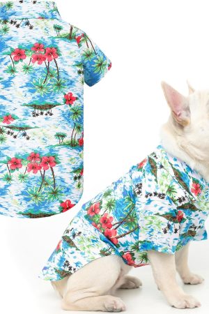 Hawaiian Floral Breathable Polo Dog Shirt