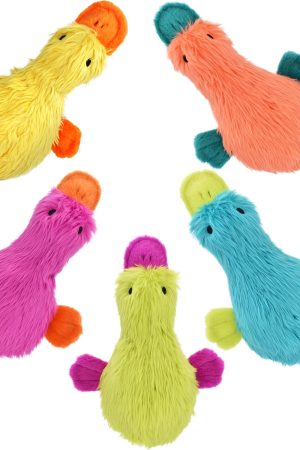 Single Plush Filled Dog Toy in Assorted Colors, Squeaky Fun