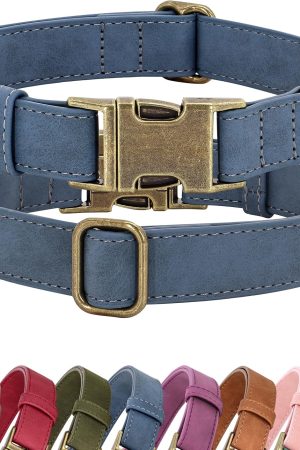 Soft PU Leather Dog Collar, Quick Release